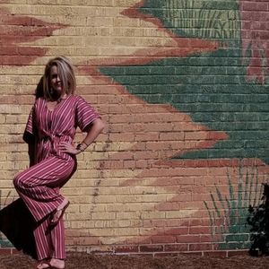 Wine Color Pant Jumpsuit (small fray on belt)